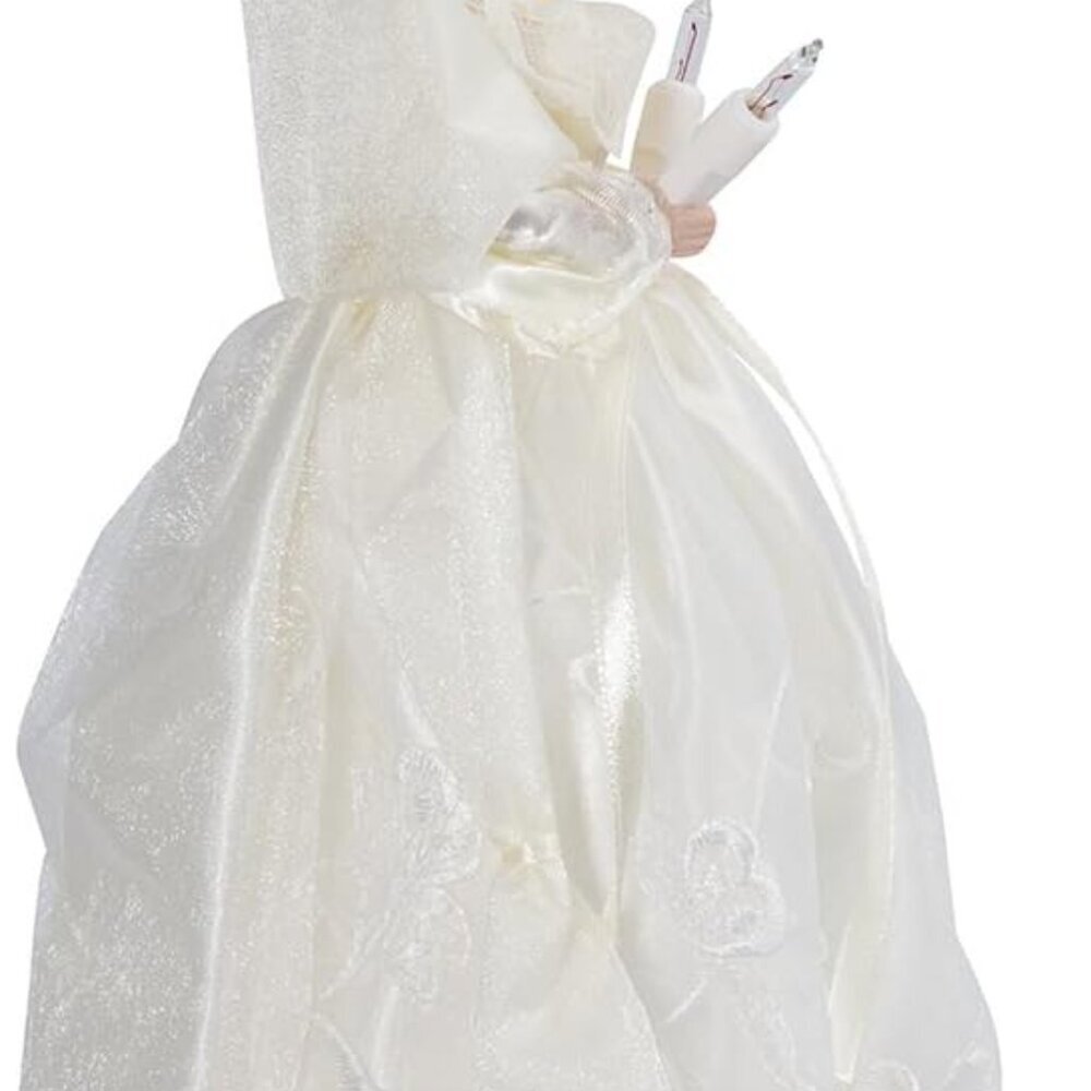 Kurt Adler 10-Inch UL 10-Light Gold/Ivory Angel Treetop - Picture 4 of 11